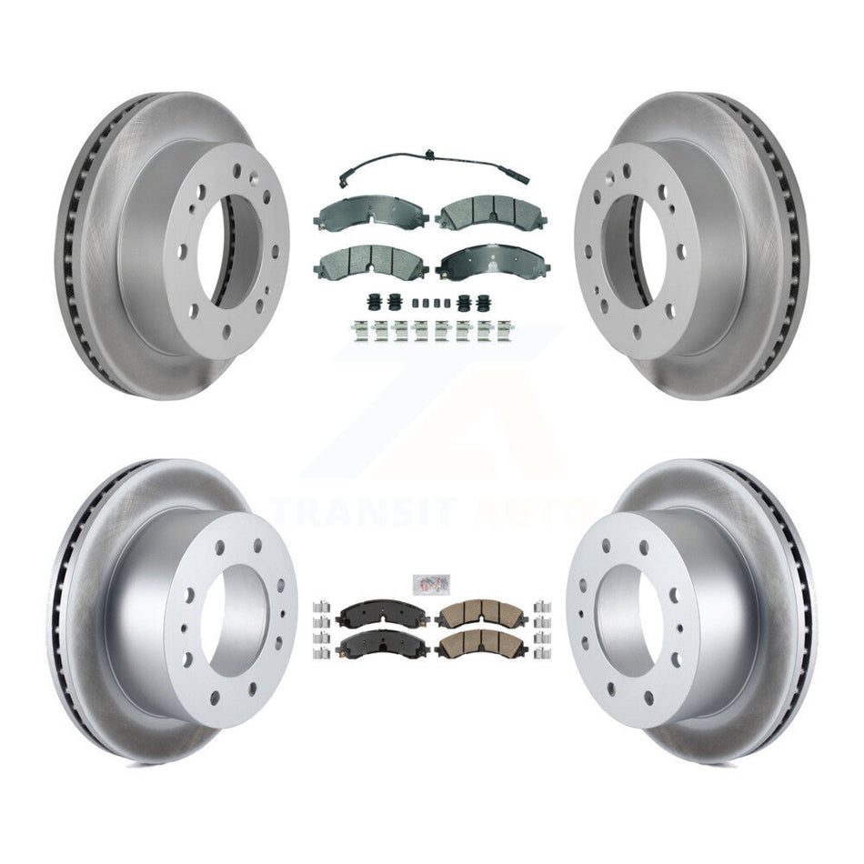 Front Semi-Metallic Rear Ceramic Pad Coated Brake Rotor Kit For GMC Chevrolet Sierra 2500 KGA-105702