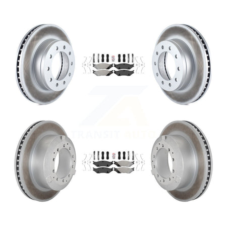 Front Rear Semi-Metallic Pad Coated Brake Rotor Kit For Ford F-450 Super Duty F-550 CF500 KGA-105703