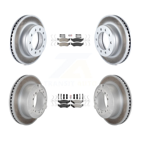 Front Rear Semi-Metallic Pad Coated Brake Rotor Kit For Ford F-450 Super Duty F-550 CF500 KGA-105704