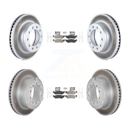 Front Rear Semi-Metallic Pad Coated Brake Rotor Kit For Ford F-450 Super Duty F-550 CF500 KGA-105706