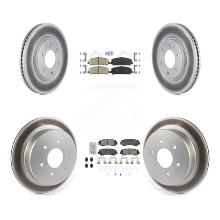 Front Rear Ceramic Pads And Coated Disc Brake Rotors Kit For 2017-2023 Nissan TITAN KGA-105707