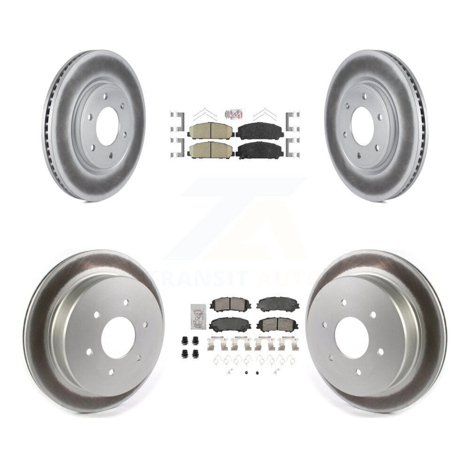Front Rear Ceramic Pads And Coated Disc Brake Rotors Kit For 2017-2023 Nissan TITAN KGA-105707