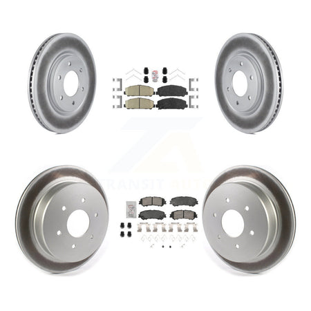 Front Rear Ceramic Pads And Coated Disc Brake Rotors Kit For 2017-2023 Nissan TITAN KGA-105708