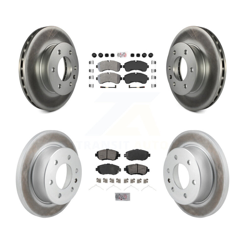 Front Rear Semi-Metallic Pad Coated Brake Rotors Kit For Mercedes-Benz Sprinter 2500 3500 KGA-105711
