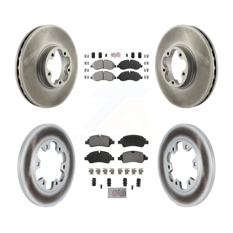 Front Rear Semi-Metallic Pads And Coated Disc Brake Rotors Kit For Ford Transit-350 HD KGA-105720