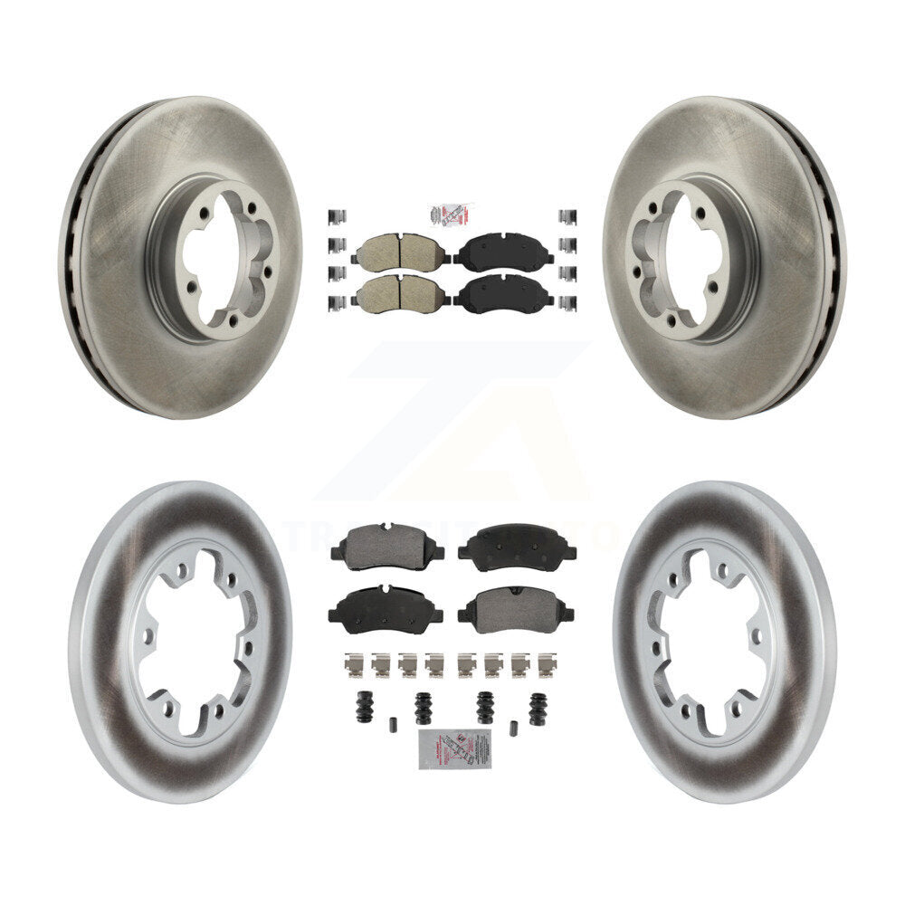 Front Rear Semi-Metallic Pads And Coated Disc Brake Rotors Kit For Ford Transit-350 HD KGA-105721