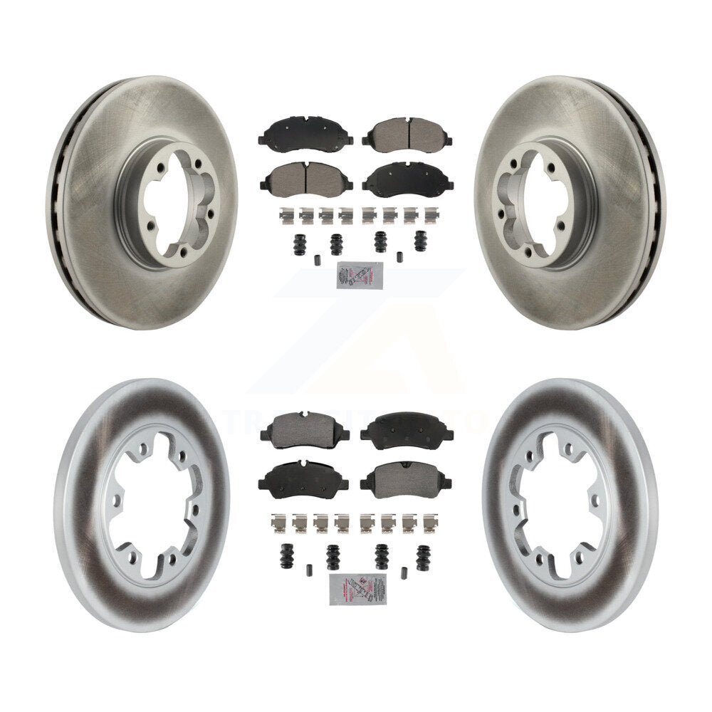 Front Rear Semi-Metallic Pads And Coated Disc Brake Rotors Kit For Ford Transit-350 HD KGA-105722