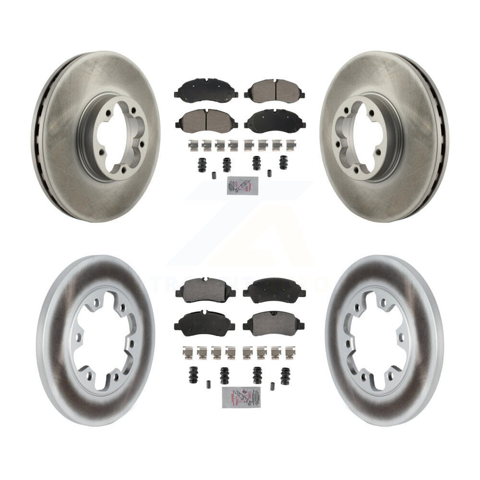 Front Rear Semi-Metallic Pads And Coated Disc Brake Rotors Kit For Ford Transit-350 HD KGA-105722