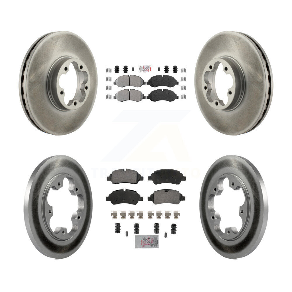 Front Rear Semi-Metallic Pads And Coated Disc Brake Rotors Kit For Ford Transit-350 HD KGA-105725