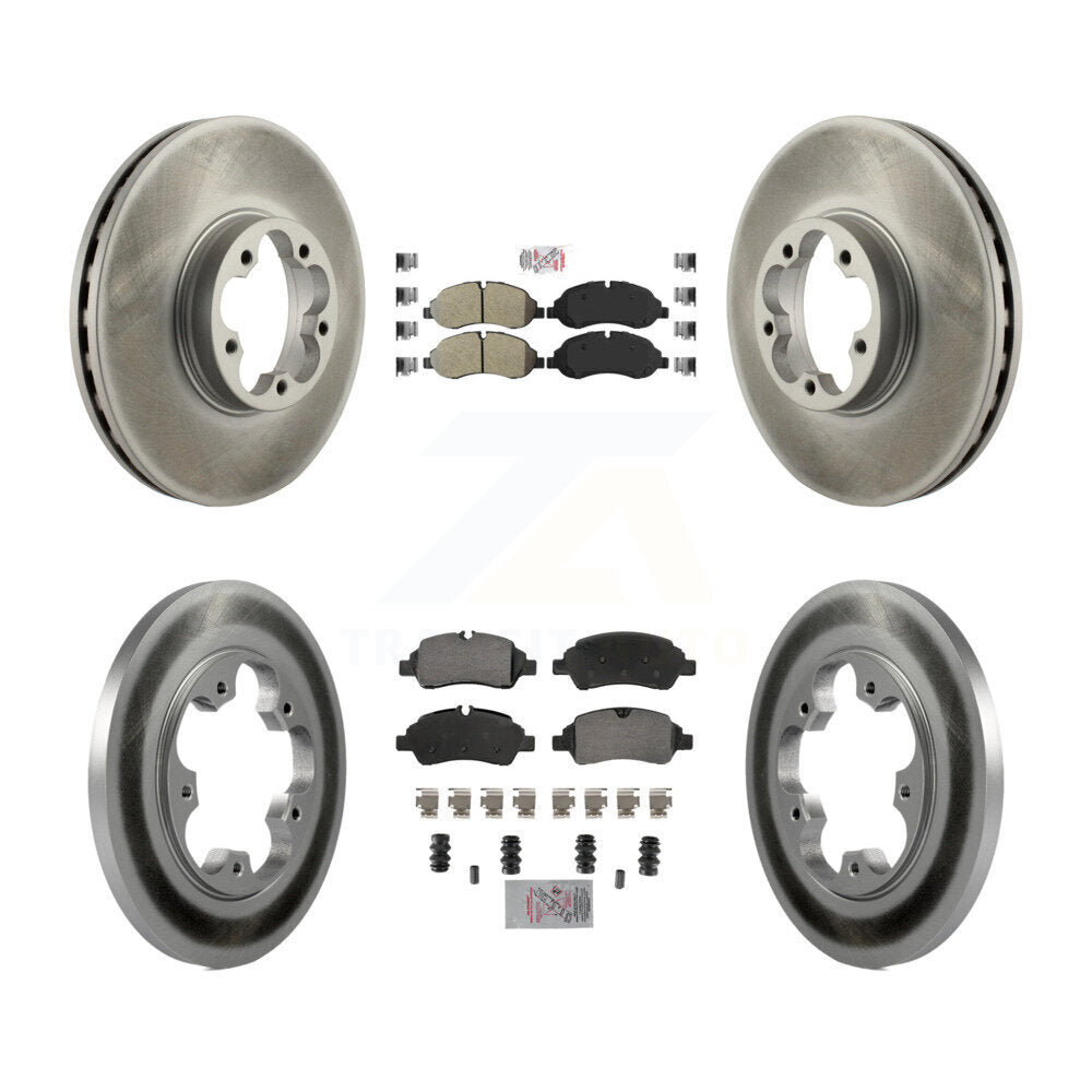 Front Rear Semi-Metallic Pads And Coated Disc Brake Rotors Kit For Ford Transit-350 HD KGA-105726