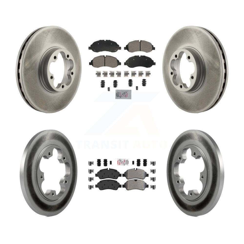 Front Rear Semi-Metallic Pads And Coated Disc Brake Rotors Kit For Ford Transit-350 HD KGA-105728