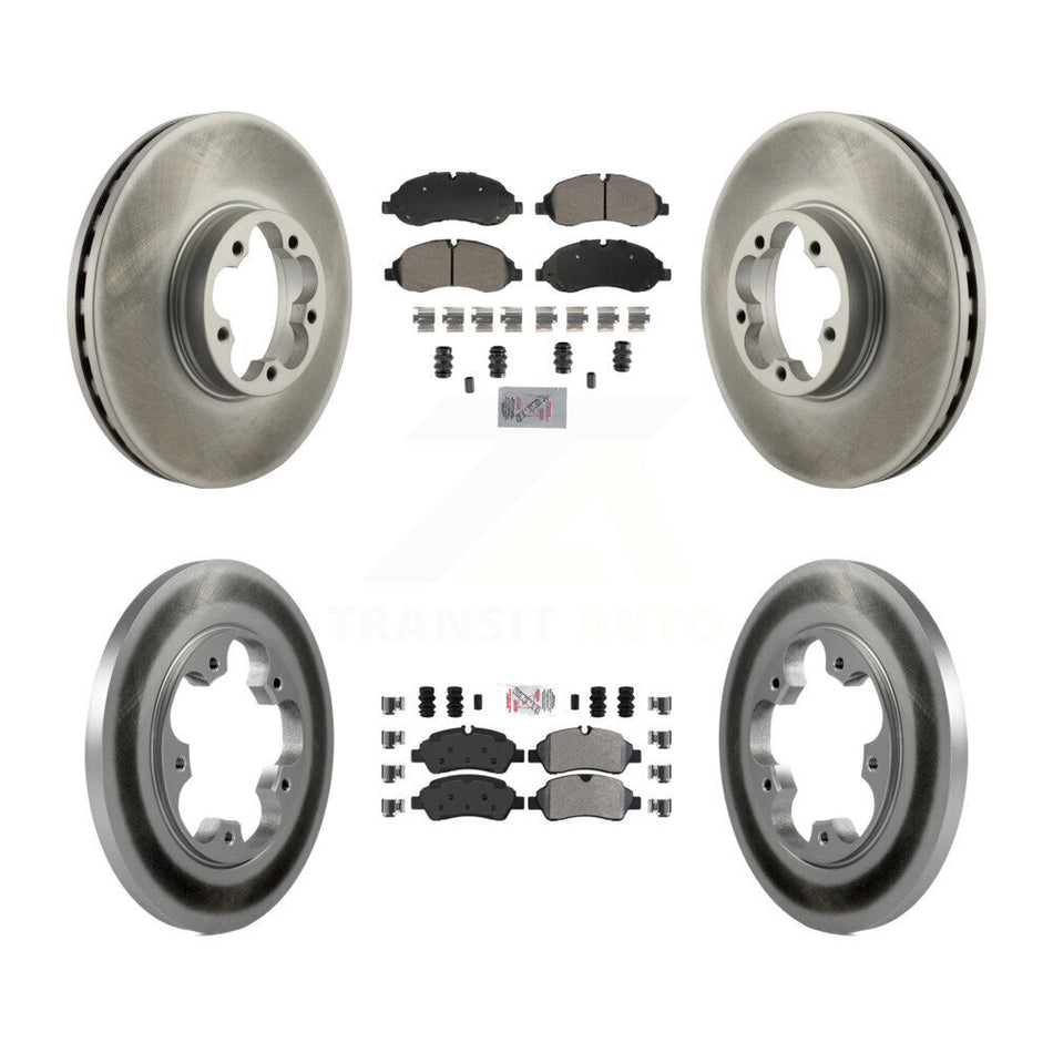 Front Rear Semi-Metallic Pads And Coated Disc Brake Rotors Kit For Ford Transit-350 HD KGA-105728