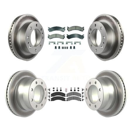 Front Ceramic Rear Semi-Metallic Pad Coat Brake Rotors Kit For Chevrolet Express 4500 GMC KGA-105732