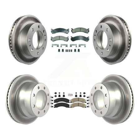 Front Rear Ceramic Pad Coated Disc Brake Rotors Kit For Chevrolet Express 4500 GMC Savana KGA-105733