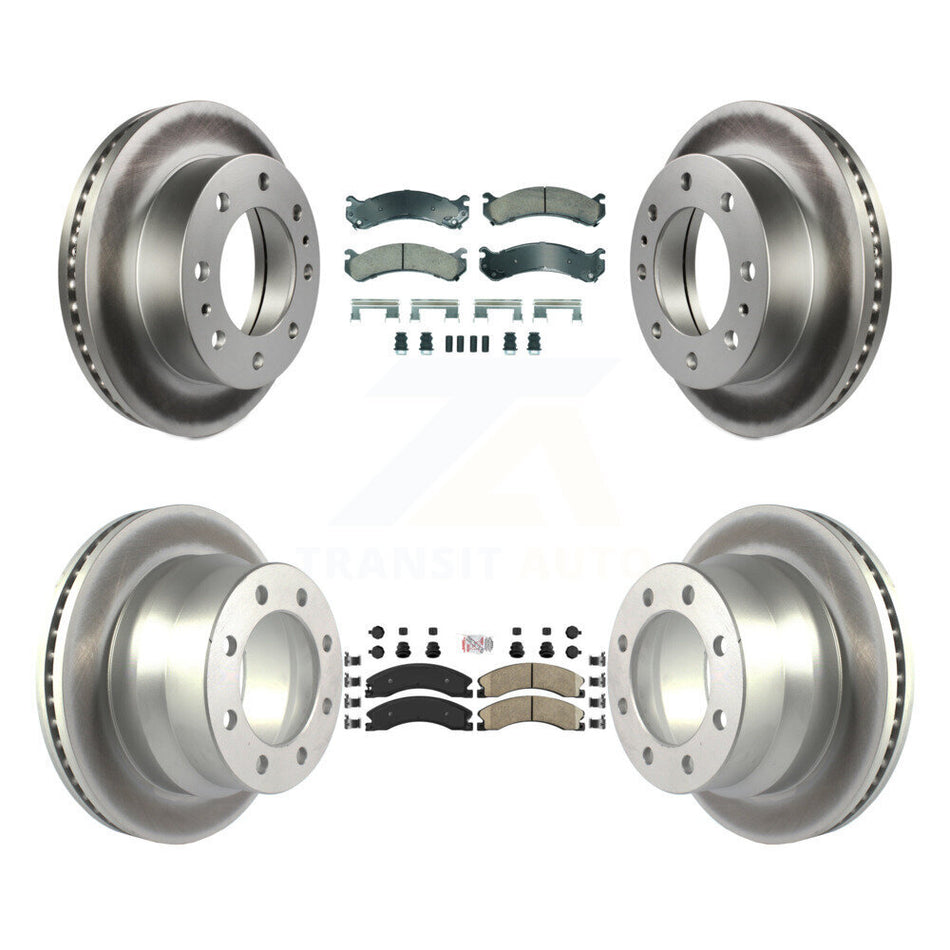 Front Rear Ceramic Pad Coated Disc Brake Rotors Kit For Chevrolet Express 4500 GMC Savana KGA-105733