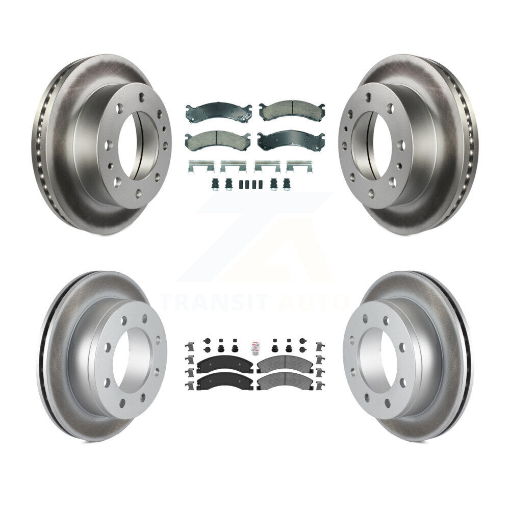 Front Ceramic Rear Semi-Metallic Pad Coat Disc Brake Rotor Kit For Chevrolet Express 4500 KGA-105735