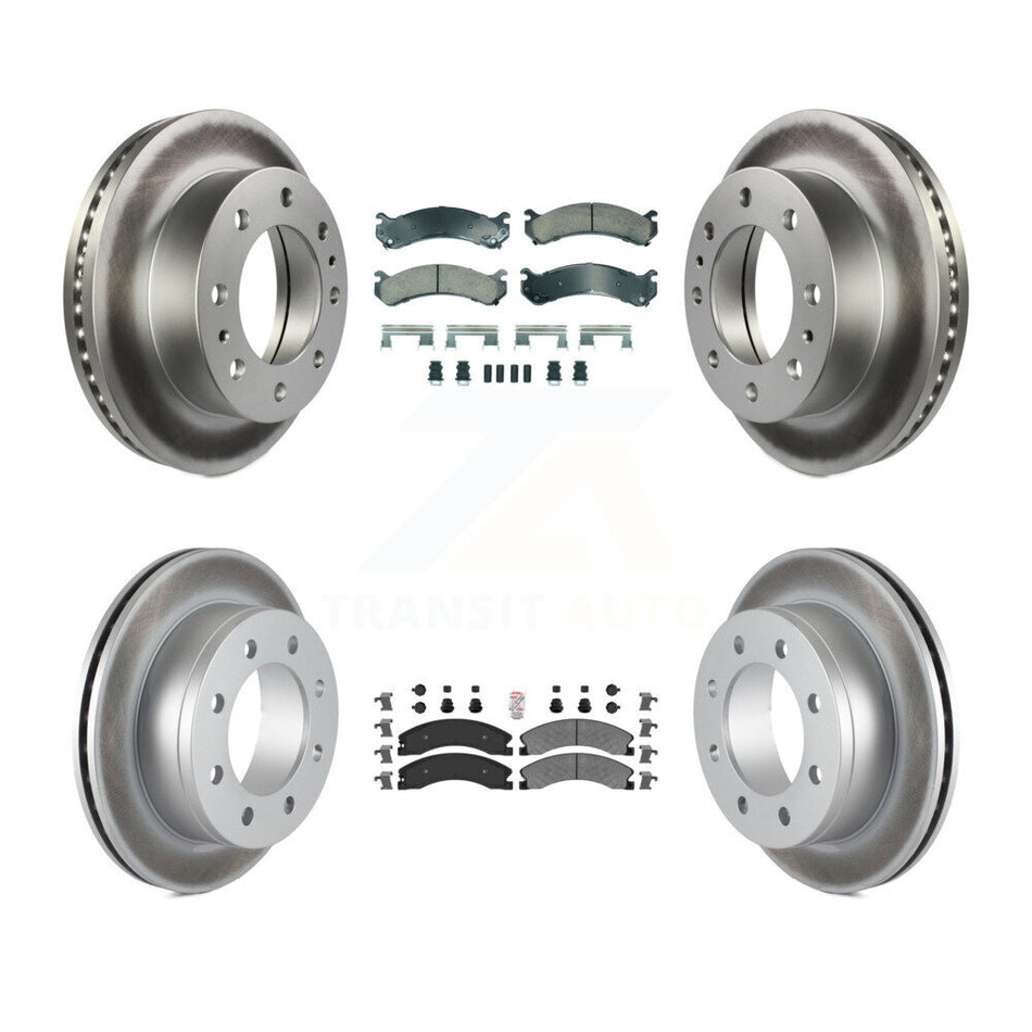 Front Ceramic Rear Semi-Metallic Pad Coat Disc Brake Rotor Kit For Chevrolet Express 4500 KGA-105735