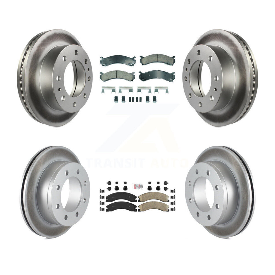 Front Rear Ceramic Pads And Coated Disc Brake Rotors Kit For Chevrolet Express 4500 KGA-105736