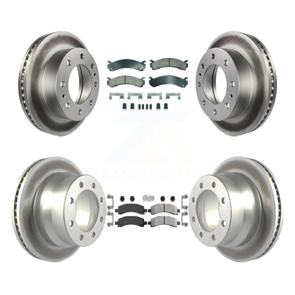 Front Ceramic Rear Semi-Metallic Pad Coat Disc Brake Rotor Kit For Chevrolet Express 4500 KGA-105738