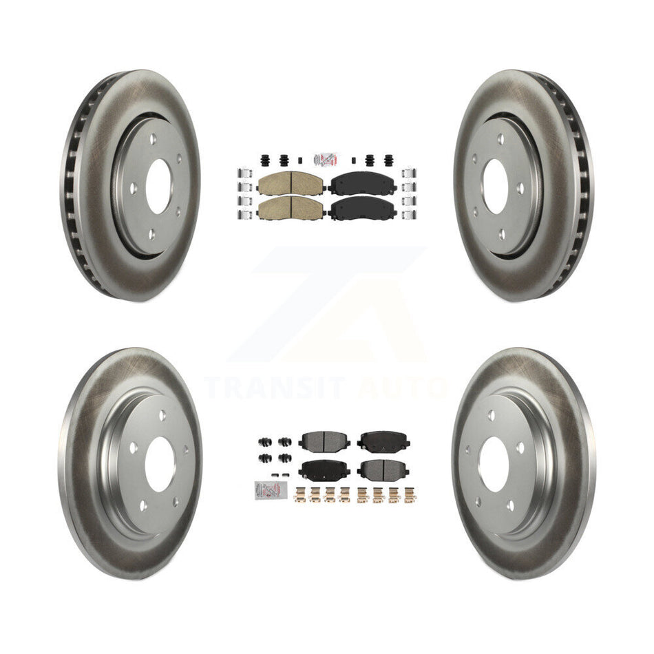 Front Ceramic Rear Semi-Metallic Pad Coated Disc Brake Rotors Kit For Dodge Grand Caravan KGA-105739