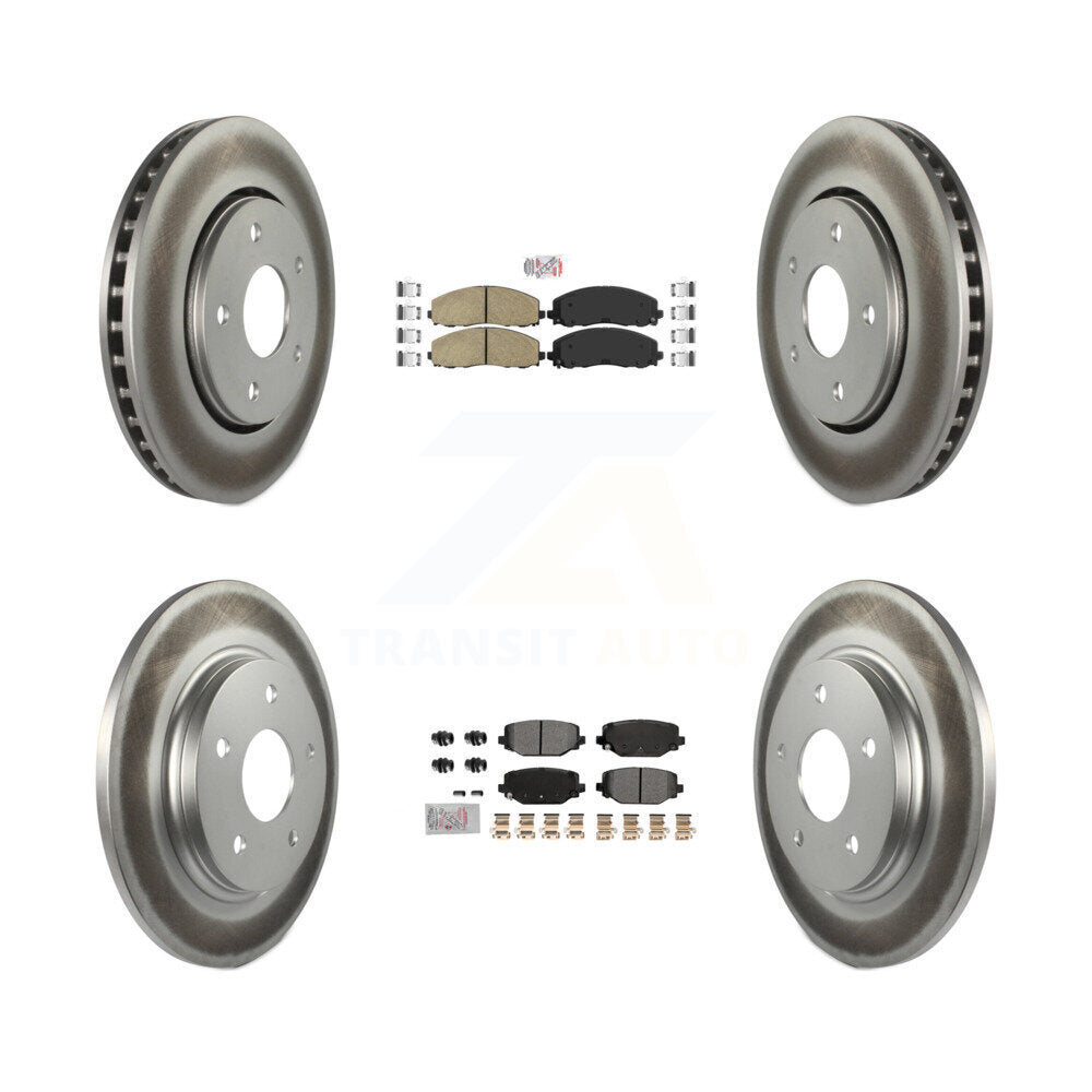 Front Ceramic Rear Semi-Metallic Pad Coated Disc Brake Rotors Kit For Dodge Grand Caravan KGA-105740