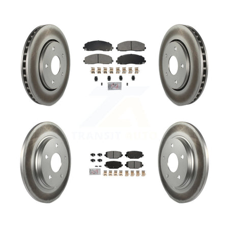 Front Rear Semi-Metallic Pads And Coated Disc Brake Rotors Kit For Dodge Grand Caravan KGA-105741