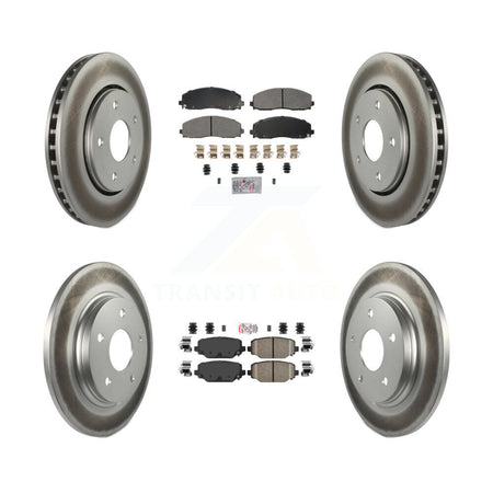 Front Semi-Metallic Rear Ceramic Pad Coated Disc Brake Rotors Kit For Dodge Grand Caravan KGA-105742