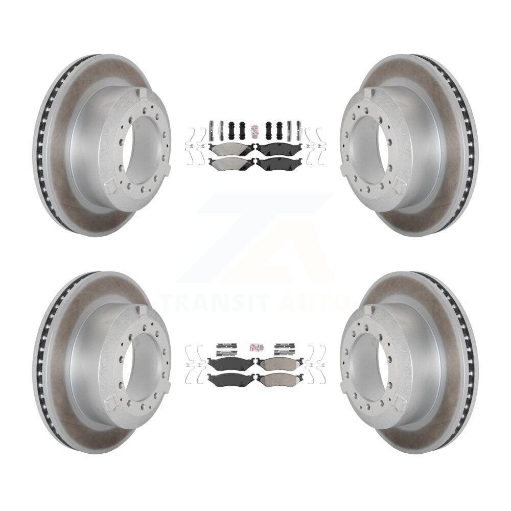 Front Rear Semi-Metallic Pad Coated Brake Rotor Kit For International TerraStar IC AE Bus KGA-105746