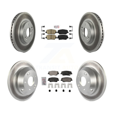 Front Rear Ceramic Pads And Coated Disc Brake Rotors Kit For Hyundai Santa Fe Kia Sorento KGA-105752