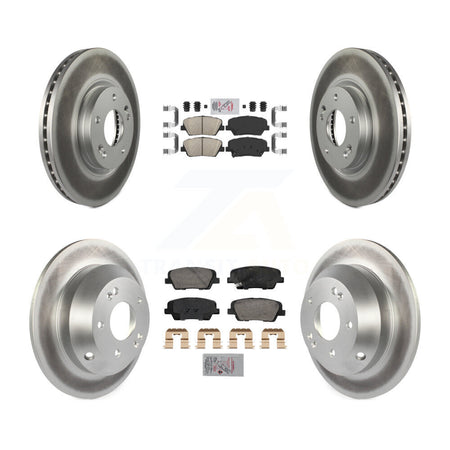 Front Rear Ceramic Pads And Coated Disc Brake Rotors Kit For Hyundai Santa Fe Kia Sorento KGA-105755