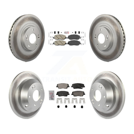 Front Rear Ceramic Pad Coated Disc Brake Rotor Kit For 2013-2016 Hyundai Santa Fe XL 3.3L KGA-105756