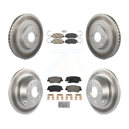 Front Rear Ceramic Pad Coated Disc Brake Rotor Kit For 2013-2016 Hyundai Santa Fe XL 3.3L KGA-105759