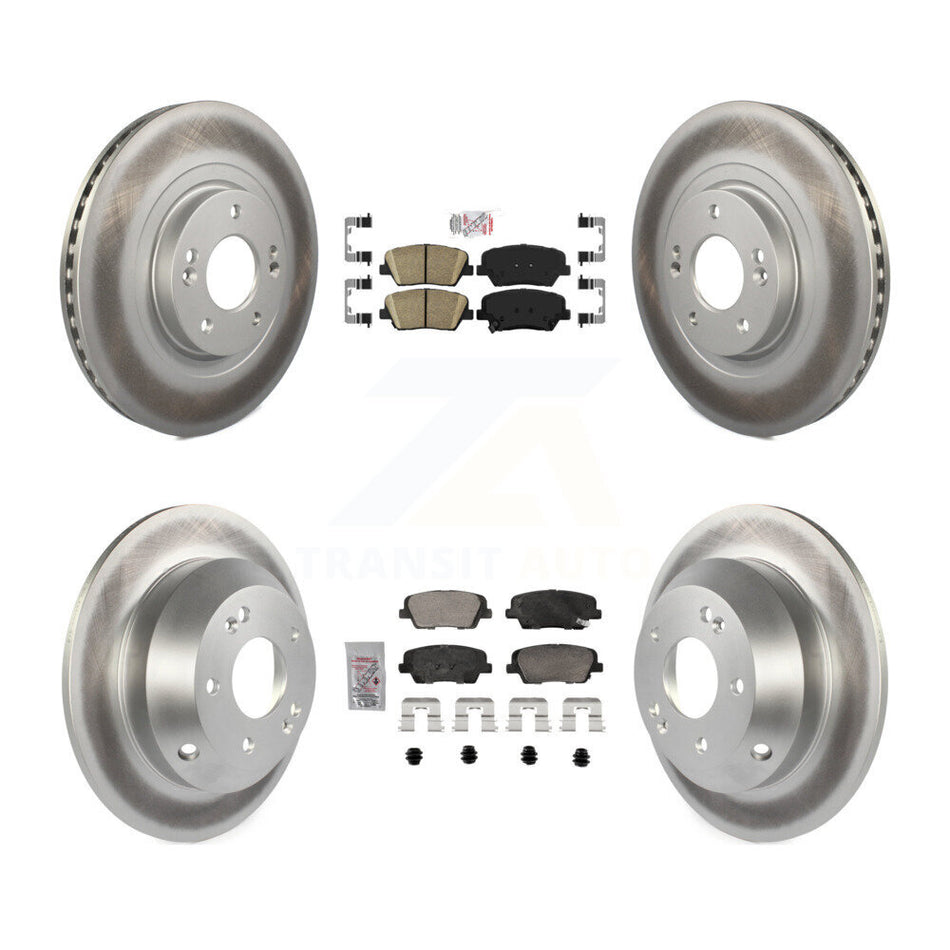 Front Rear Ceramic Pad Coated Disc Brake Rotor Kit For Hyundai Santa Fe Sport Kia Sorento KGA-105760