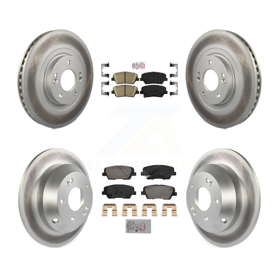 Front Rear Ceramic Pad Coated Disc Brake Rotor Kit For Hyundai Santa Fe Sport Kia Sorento KGA-105762