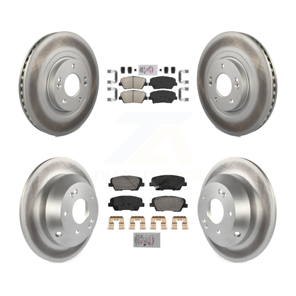 Front Rear Ceramic Pad Coated Disc Brake Rotor Kit For Hyundai Santa Fe Sport Kia Sorento KGA-105763