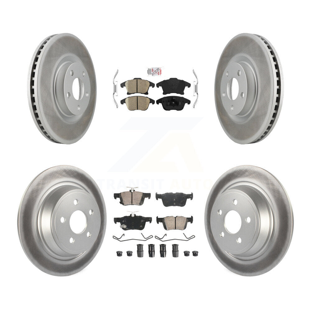 Front Rear Ceramic Pad Coated Brake Rotors Kit For 2019-2020 Ford Police Responder Hybrid KGA-105784