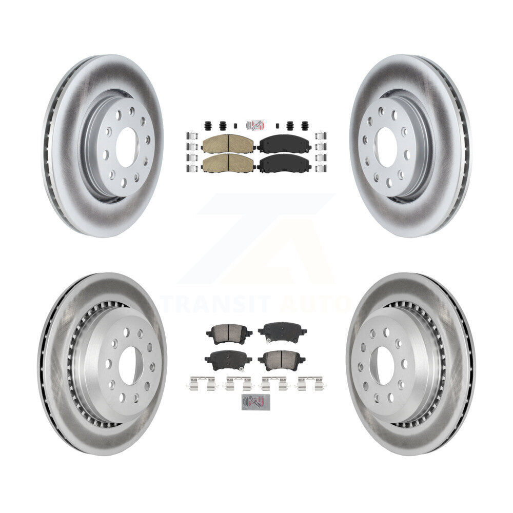 Front Rear Ceramic Pads And Coated Disc Brake Rotors Kit For 2020-2023 Jeep Gladiator KGA-105786