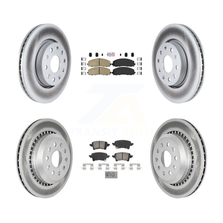 Front Rear Ceramic Pads And Coated Disc Brake Rotors Kit For 2020-2023 Jeep Gladiator KGA-105786