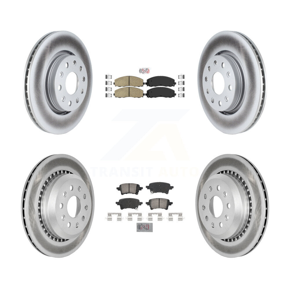 Front Rear Ceramic Pads And Coated Disc Brake Rotors Kit For 2020-2023 Jeep Gladiator KGA-105787