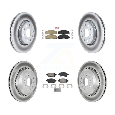 Front Rear Ceramic Pads And Coated Disc Brake Rotors Kit For 2020-2023 Jeep Gladiator KGA-105787