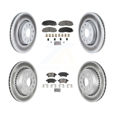Front Semi-Metallic Rear Ceramic Pad Coated Brake Rotors Kit For 2020-2023 Jeep Gladiator KGA-105788