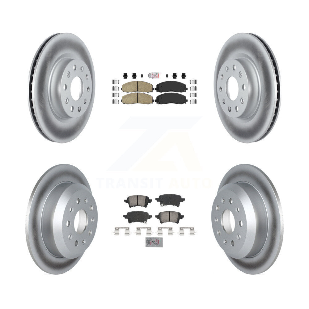 Front Rear Ceramic Pads And Coated Disc Brake Rotors Kit For Jeep Wrangler KGA-105789