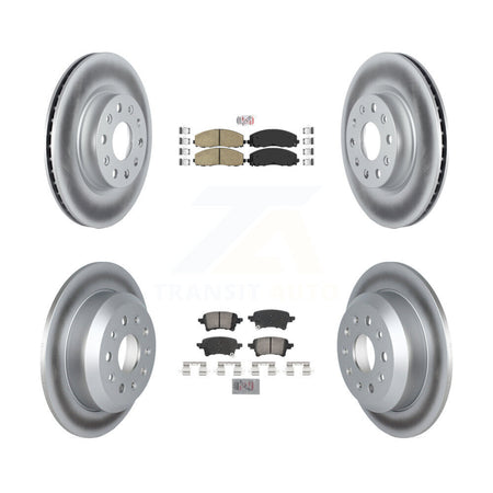Front Rear Ceramic Pads And Coated Disc Brake Rotors Kit For Jeep Wrangler KGA-105790