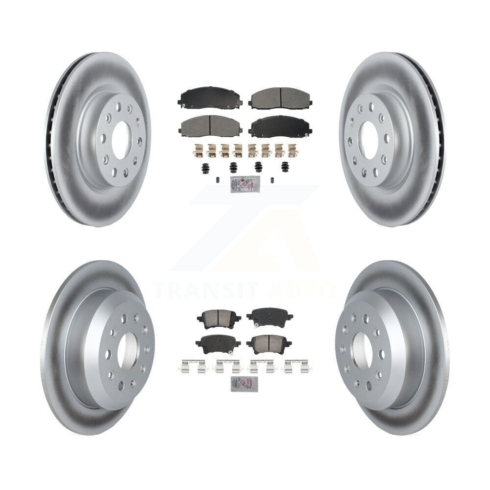 Front Semi-Metallic Rear Ceramic Pads And Coated Disc Brake Rotors Kit For Jeep Wrangler KGA-105791