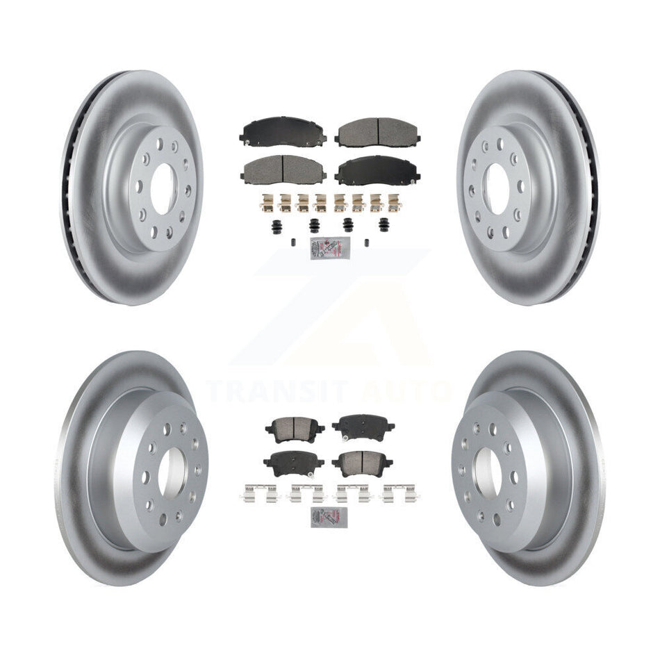 Front Semi-Metallic Rear Ceramic Pads And Coated Disc Brake Rotors Kit For Jeep Wrangler KGA-105791