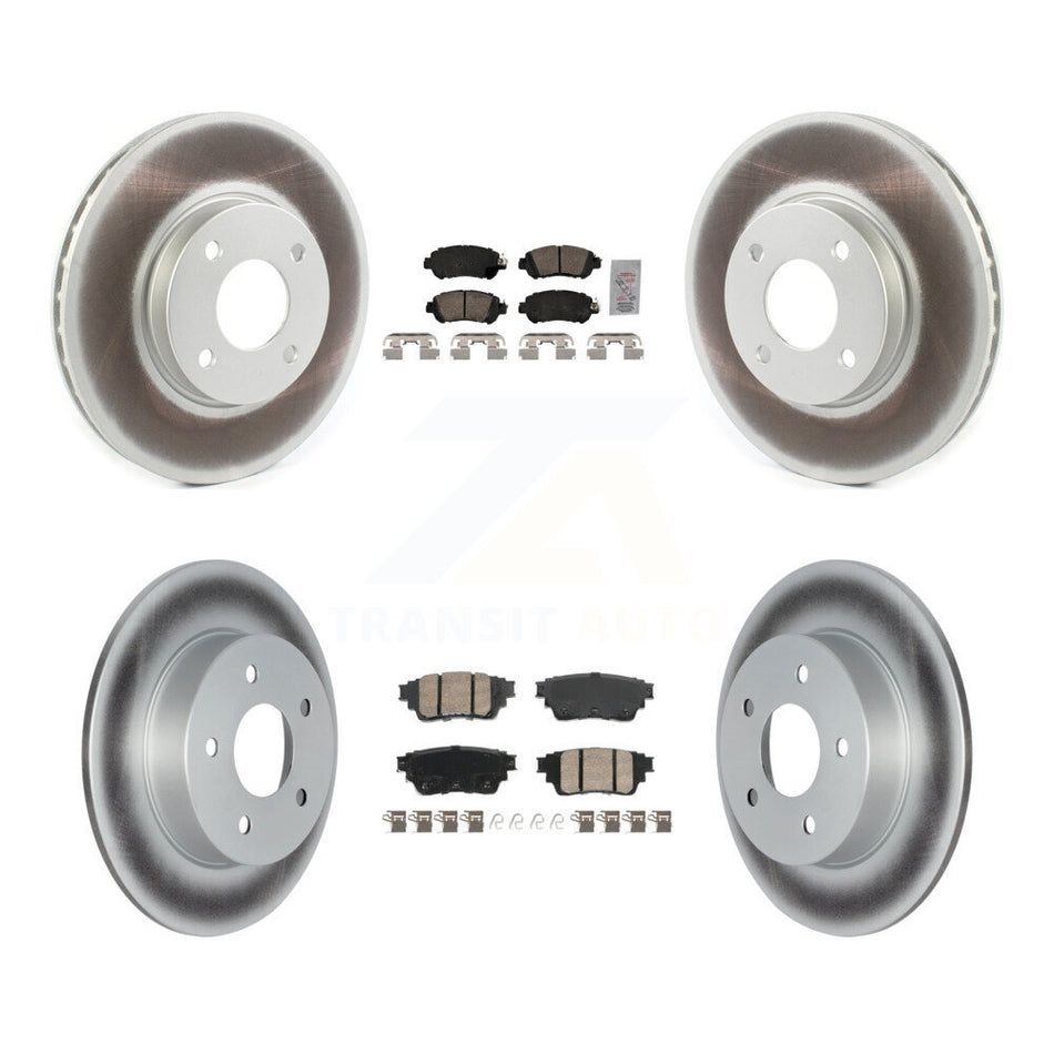 Front Rear Ceramic Pad Coat Disc Brake Rotor Kit For Nissan Kicks S with Drum rear brakes KGA-105796