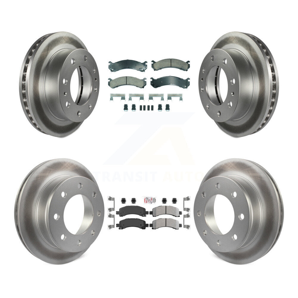 Front Ceramic Rear Semi-Metallic Pad Coated Brake Rotor Kit For GMC Savana 2500 Chevrolet KGA-105799