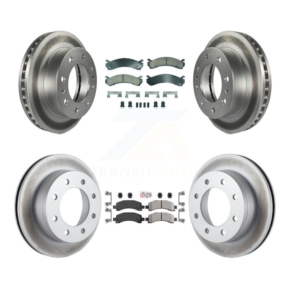 Front Ceramic Rear Semi-Metallic Pad Coat Brake Rotors Kit For Chevrolet Express 2500 GMC KGA-105802