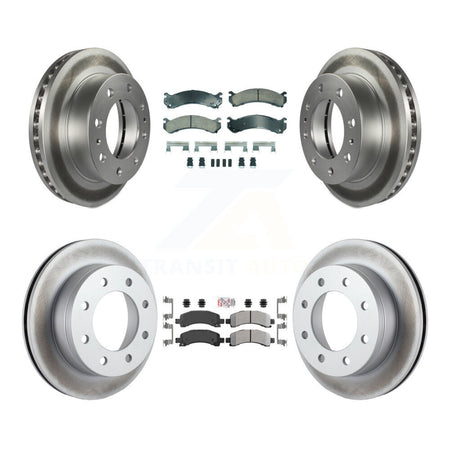 Front Ceramic Rear Semi-Metallic Pad Coat Brake Rotors Kit For Chevrolet Express 2500 GMC KGA-105802