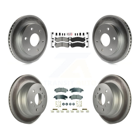 Front Rear Semi-Metallic Pad And Coated Disc Brake Rotors Kit For GMC Sierra 1500 Classic KGA-105808